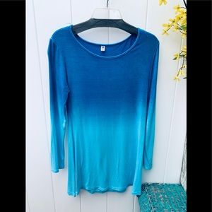 XIN YAN Xlarge blouse blue long sleeve